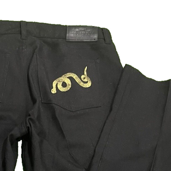 Lauren Ralph Lauren Jeans LRL Womens Snake Serpent On Back Black Sparkle 10 - Picture 2 of 14